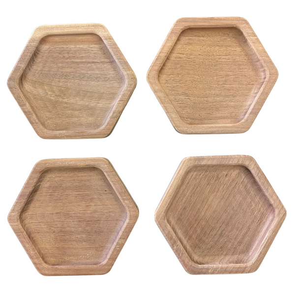 Hexagon Wooden Valet Trays